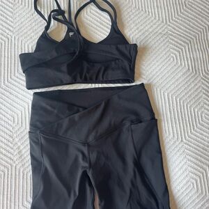 Black Workout Two Piece Set, Shorts and Bra